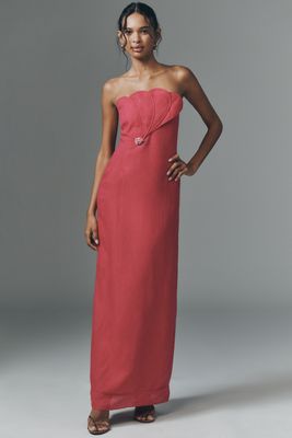 Endless Rose Strapless Textured Column Midi Dress | Anthropologie