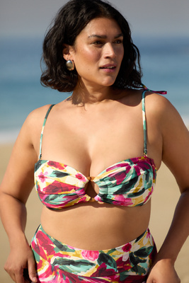 MONTCE PLUS ISLA FLORAL TORI TIES BANDEAU BIKINI TOP 