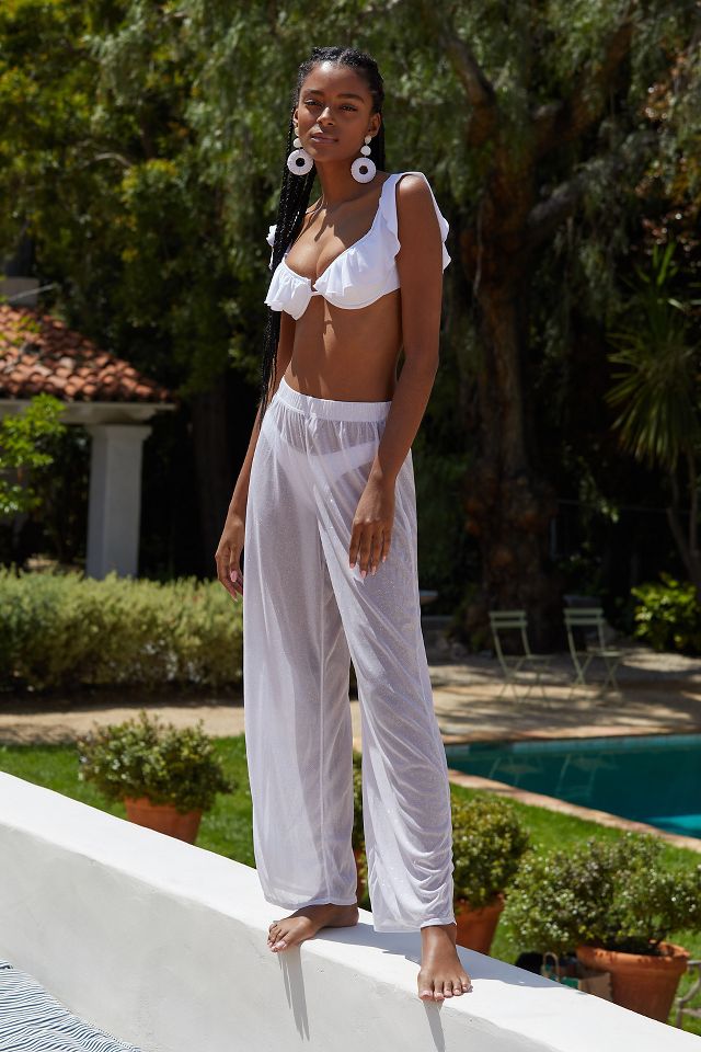 White sheer clearance trousers