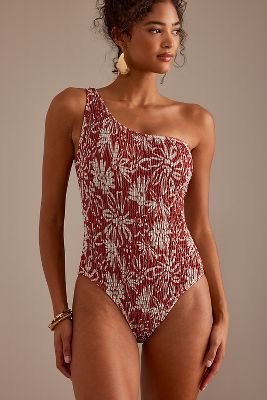 Shop Charlie Holiday Dynasty One-shoulder Swimsuit In Multicolor