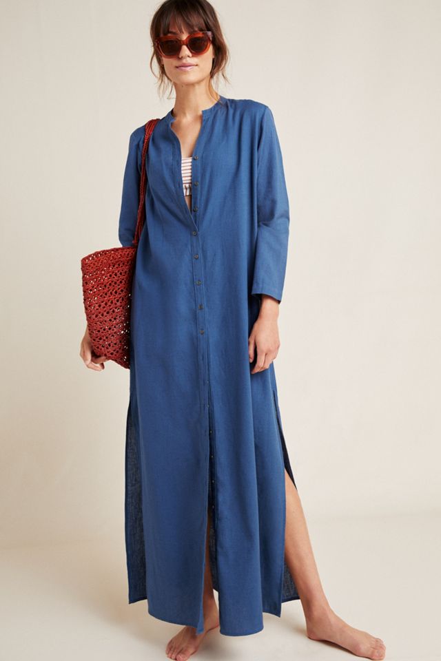 Sandy Sheer Linen Cover-Up Dress | Anthropologie