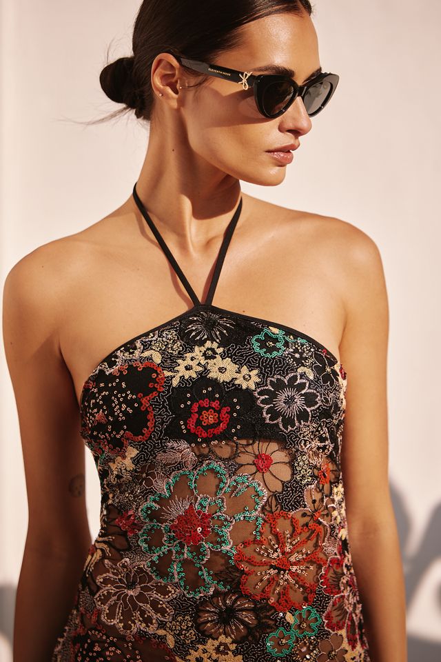 Agua Bendita Halter Maxi Dress #1