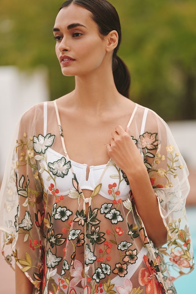 Agua Bendita Lucerna Sheer Cover-Up Dress #1