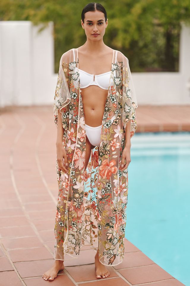 Agua Bendita Lucerna Sheer Cover-Up Dress #3