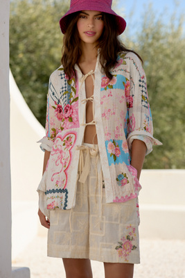 AGUA BENDITA MALAGA EMBROIDERED SHORTS 