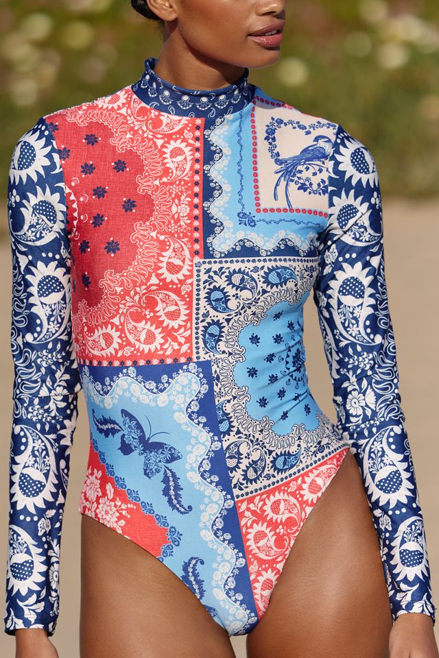 Agua Bendita Mei High-Neck Long-Sleeve One-Piece Swimsuit #2