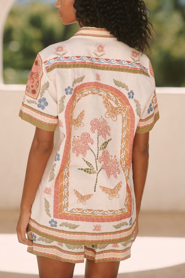 Agua Bendita Ali Linen Blend Buttondown Shirt #1