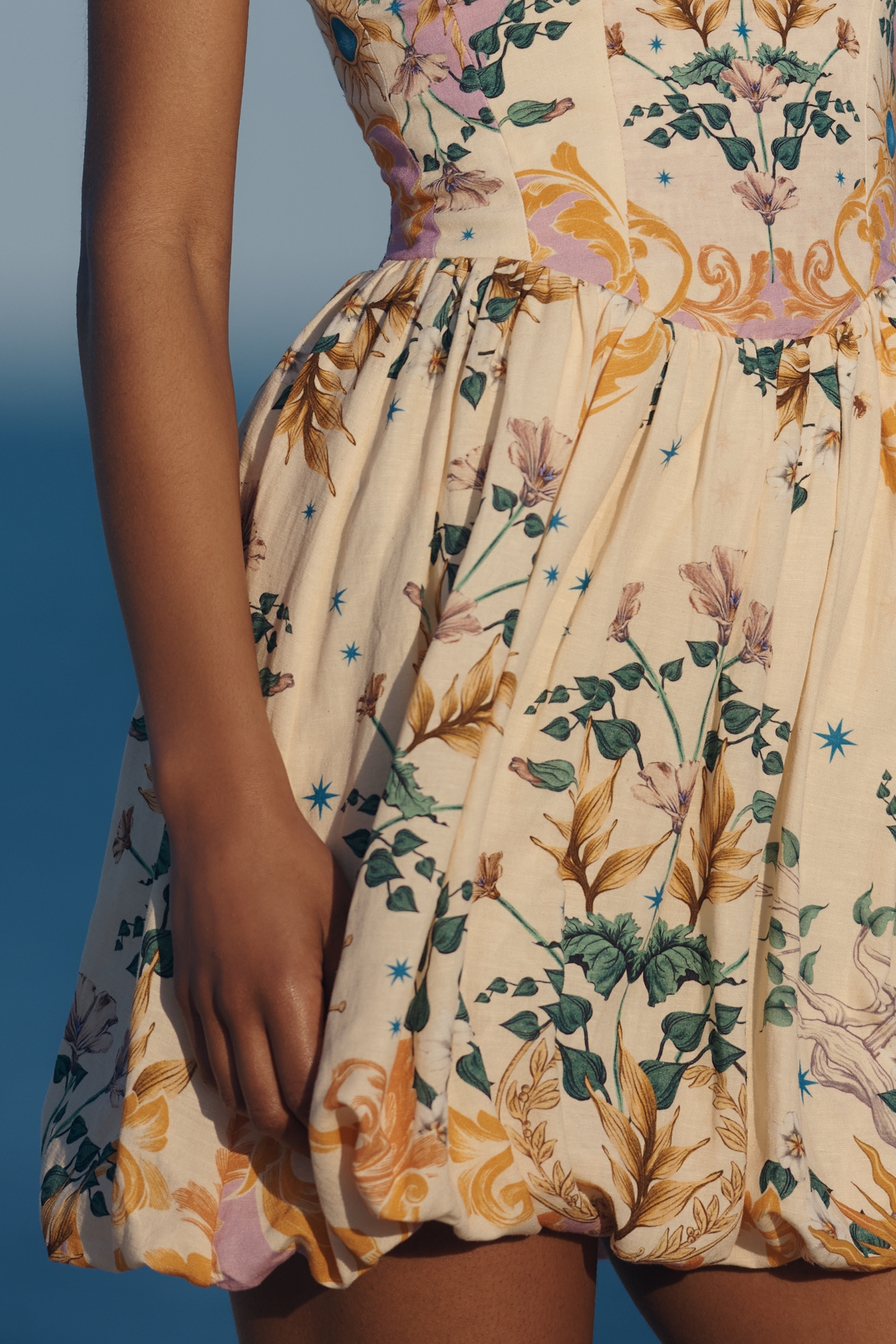 Agua Bendita Stella Sleeveless Square-Neck Mini Dress