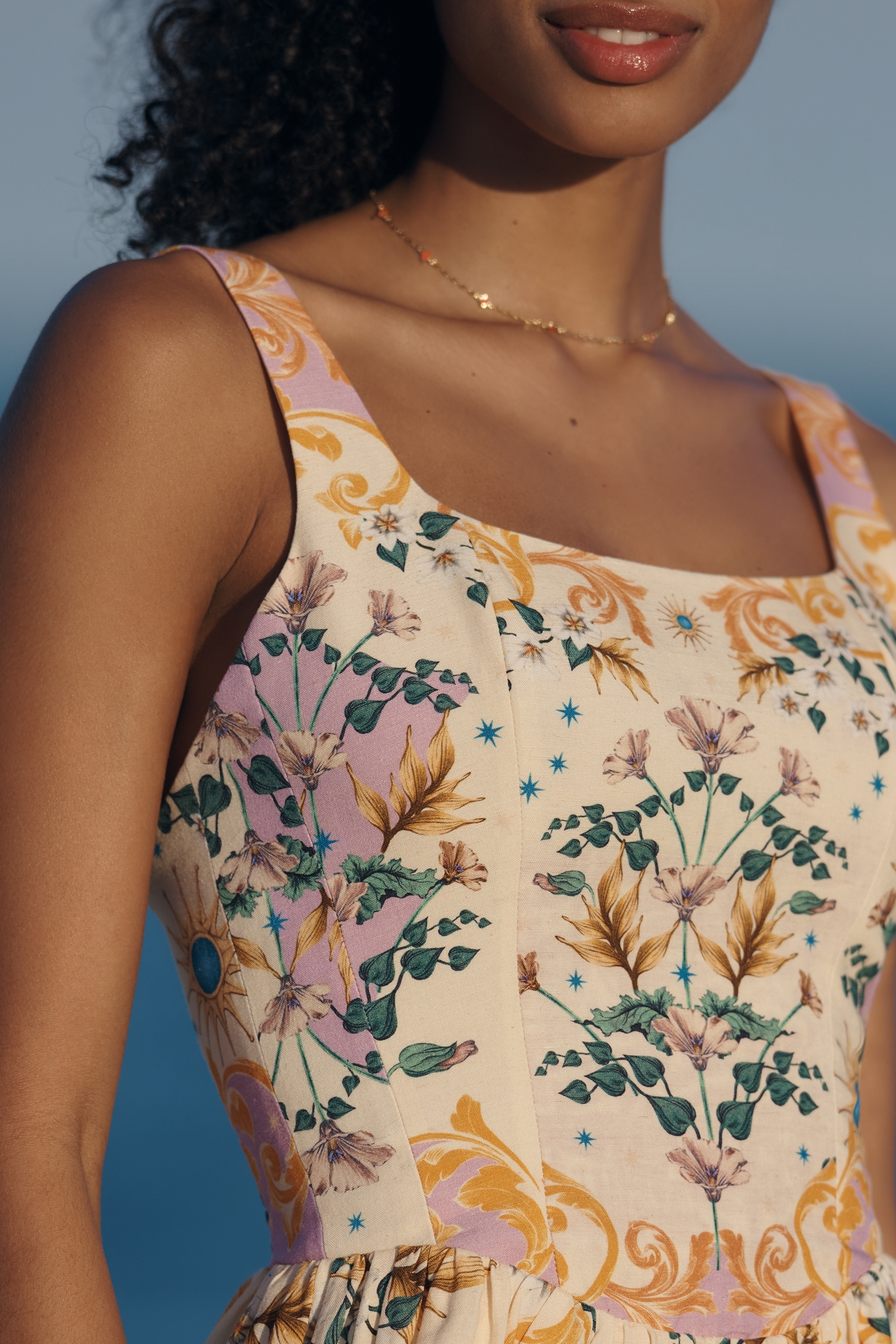 Agua Bendita Stella Sleeveless Square-Neck Mini Dress