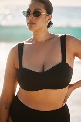 Andie Swim Plus Kalama Bikini Top In Black