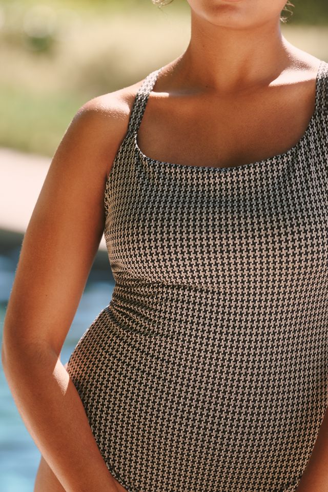 Andie Swim Plus Fiji Houndstooth One-Piece Swimsuit | Anthropologie