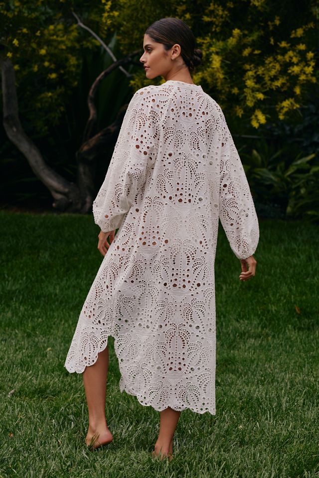 Farm Rio Long-Sleeve Lace Duster Robe #1