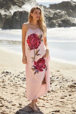 Shop Farm Rio Rose Halter Cover-up Dress In Pink