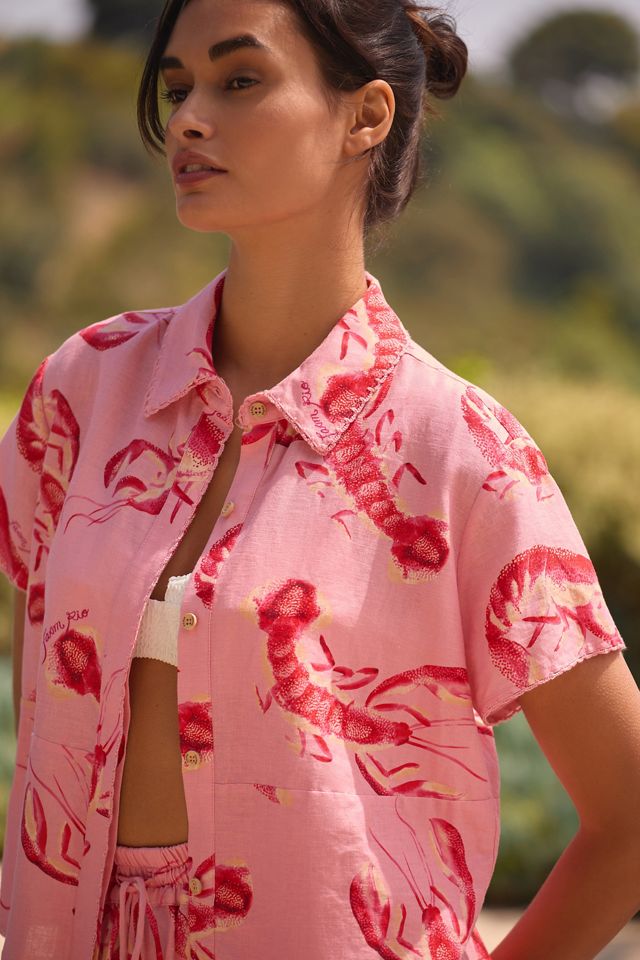 Farm Rio Lobster Linen Shirt #1