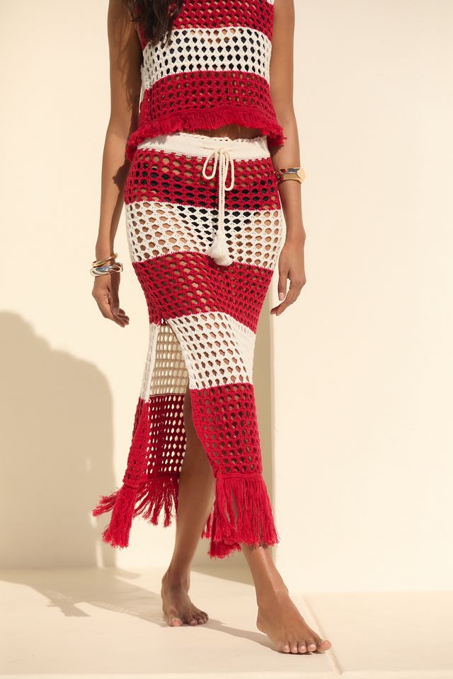 Farm Rio Crochet Midi Skirt #1