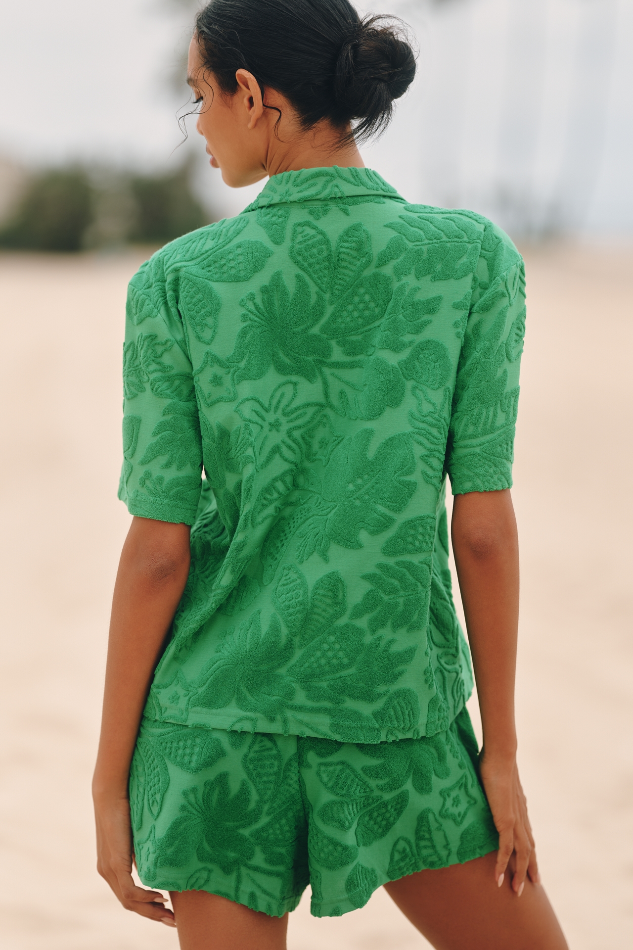 Farm Rio River Nature Terry Tie-Front Top