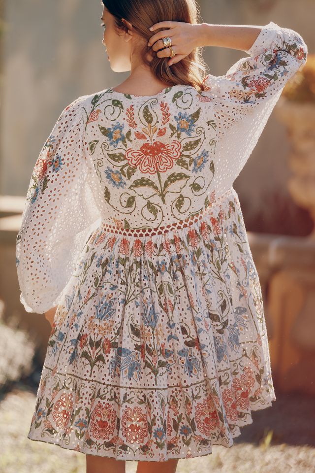 Farm Rio Stitched Garden Mini Dress