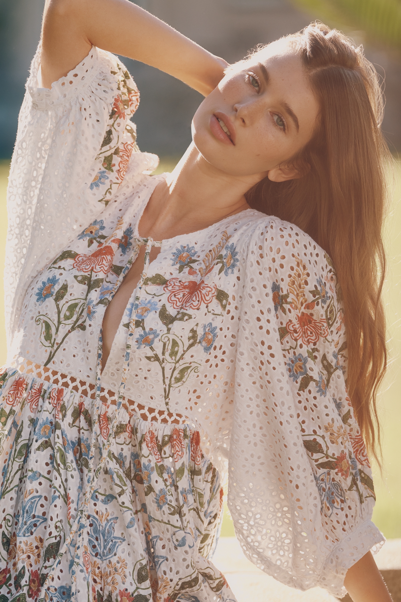 Farm Rio Stitched Garden Mini Dress