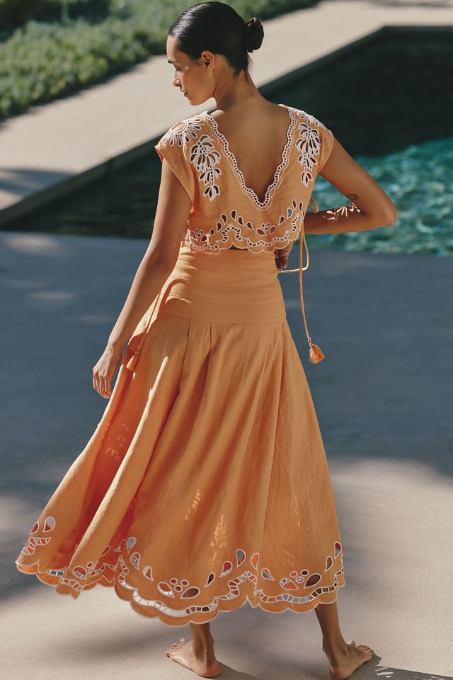 Farm Rio Tropi Camel Maxi Skirt #1