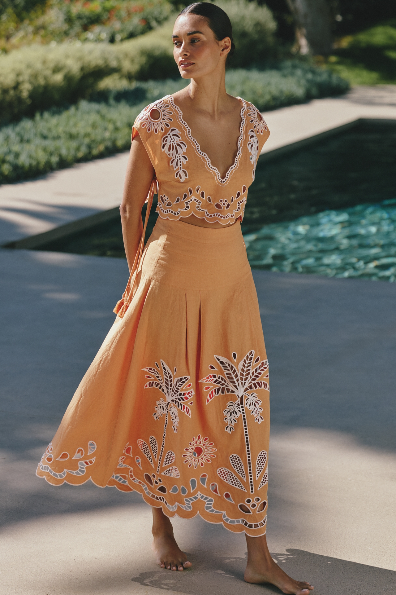 Farm Rio Tropi Camel Maxi Skirt