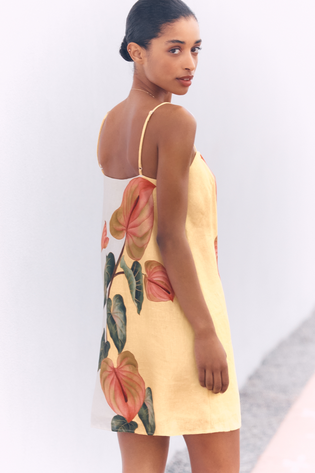 Farm Rio Anthurium Linen Mini Dress