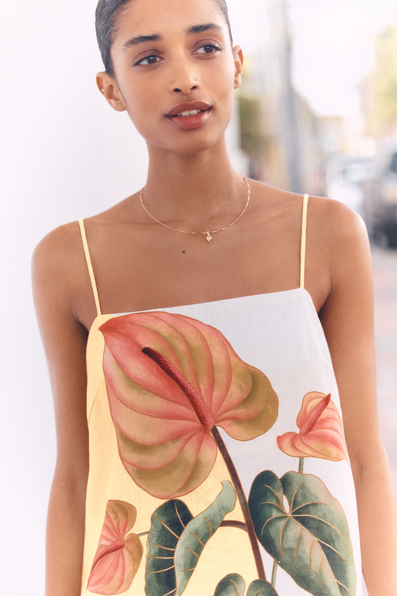 Farm Rio Anthurium Linen Mini Dress