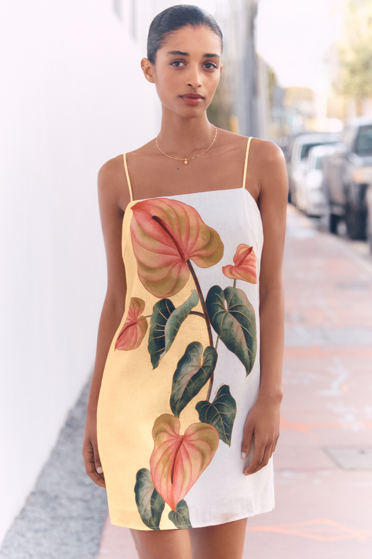 Farm Rio Anthurium Linen Mini Dress