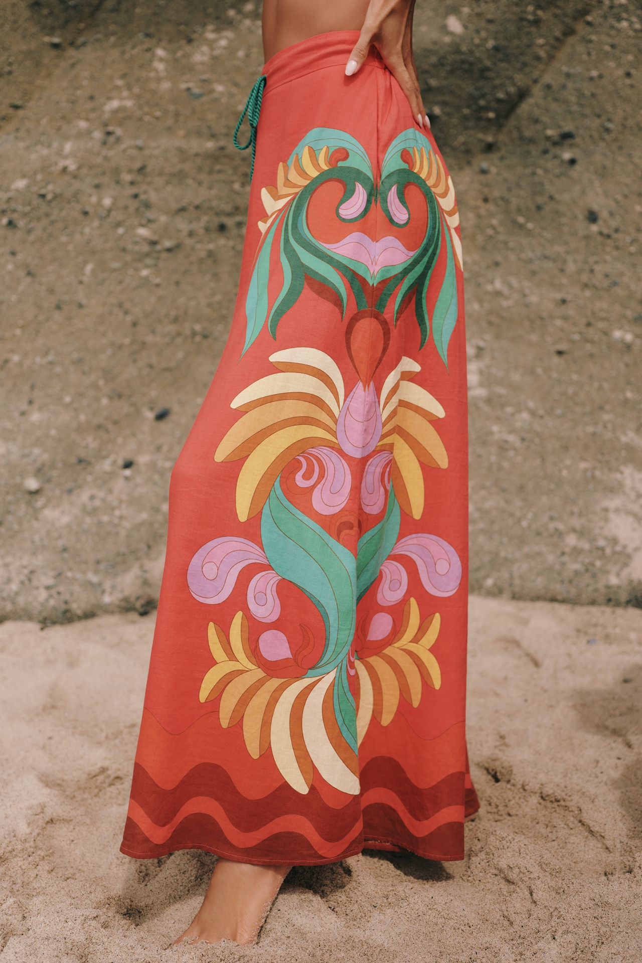 Farm Rio Wide-Leg Drawstring Pants
