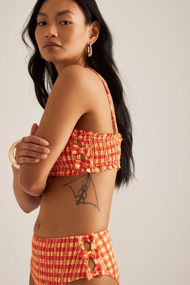 Damson Madder Jezebel Shirred Bow Bikini Top #3