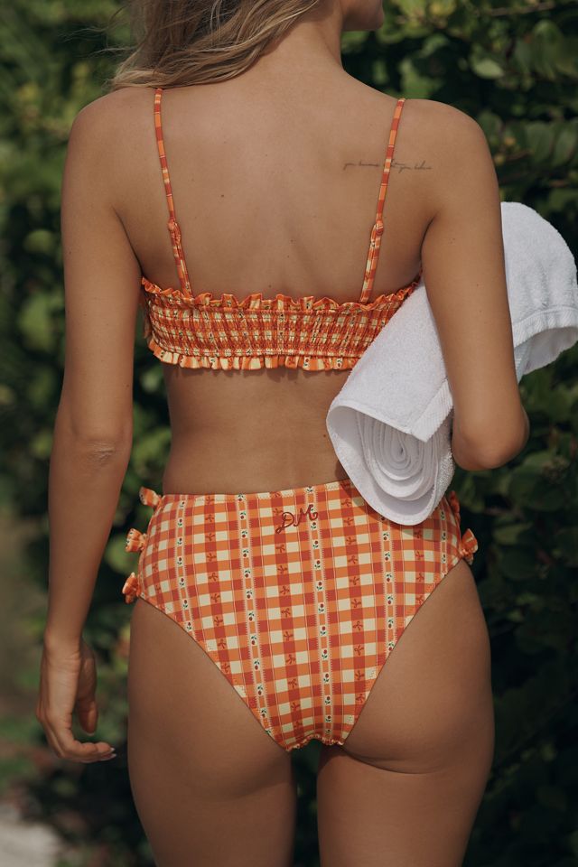 Damson Madder Jezebel Shirred Bow High-Waisted Bikini Bottoms #5