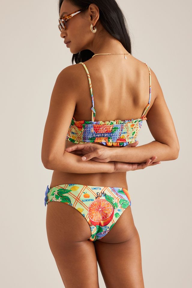 Bas de bikini froncés à nœud Damson Madder #1