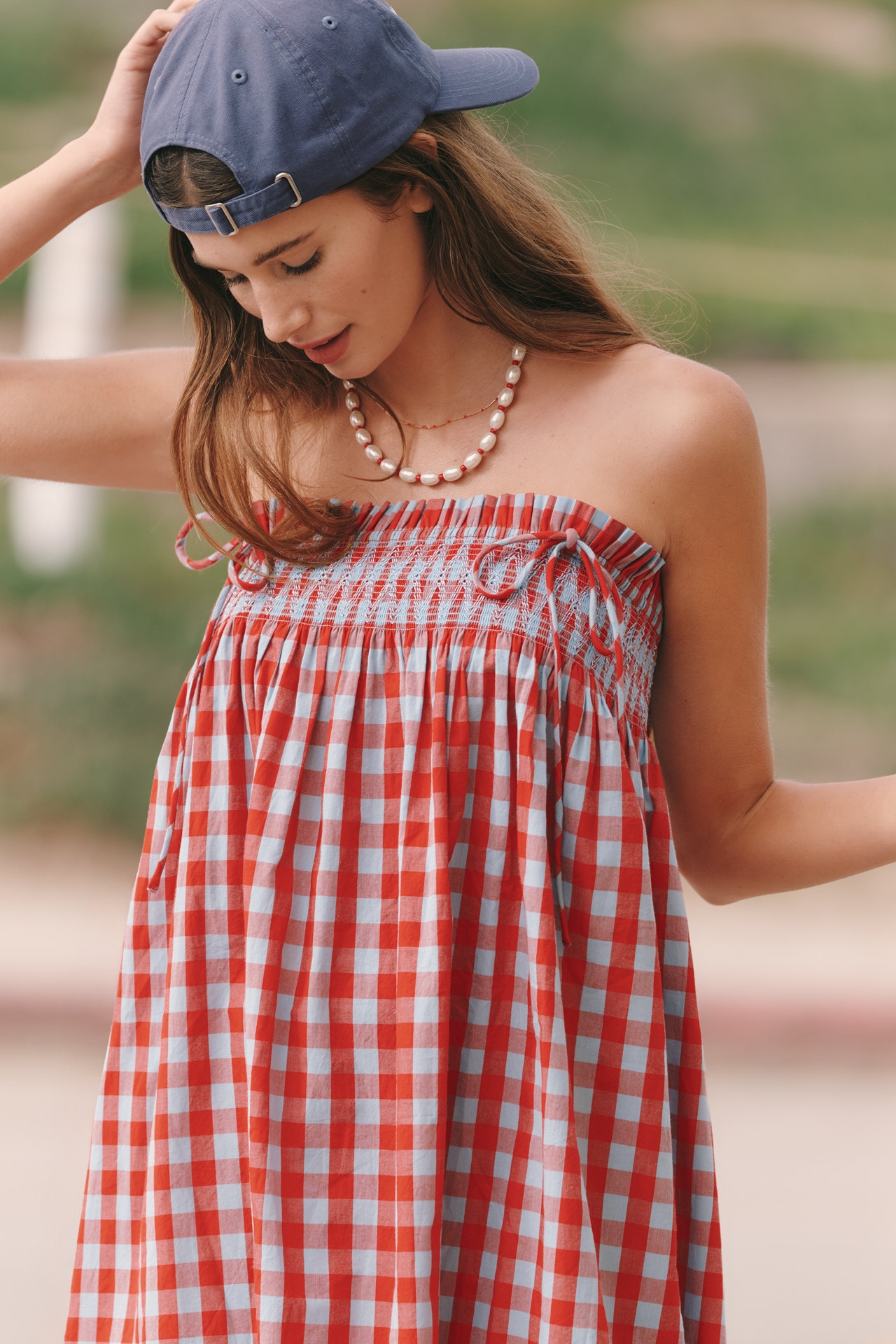 Damson Madder Lilo Smocked Mini Swing Dress