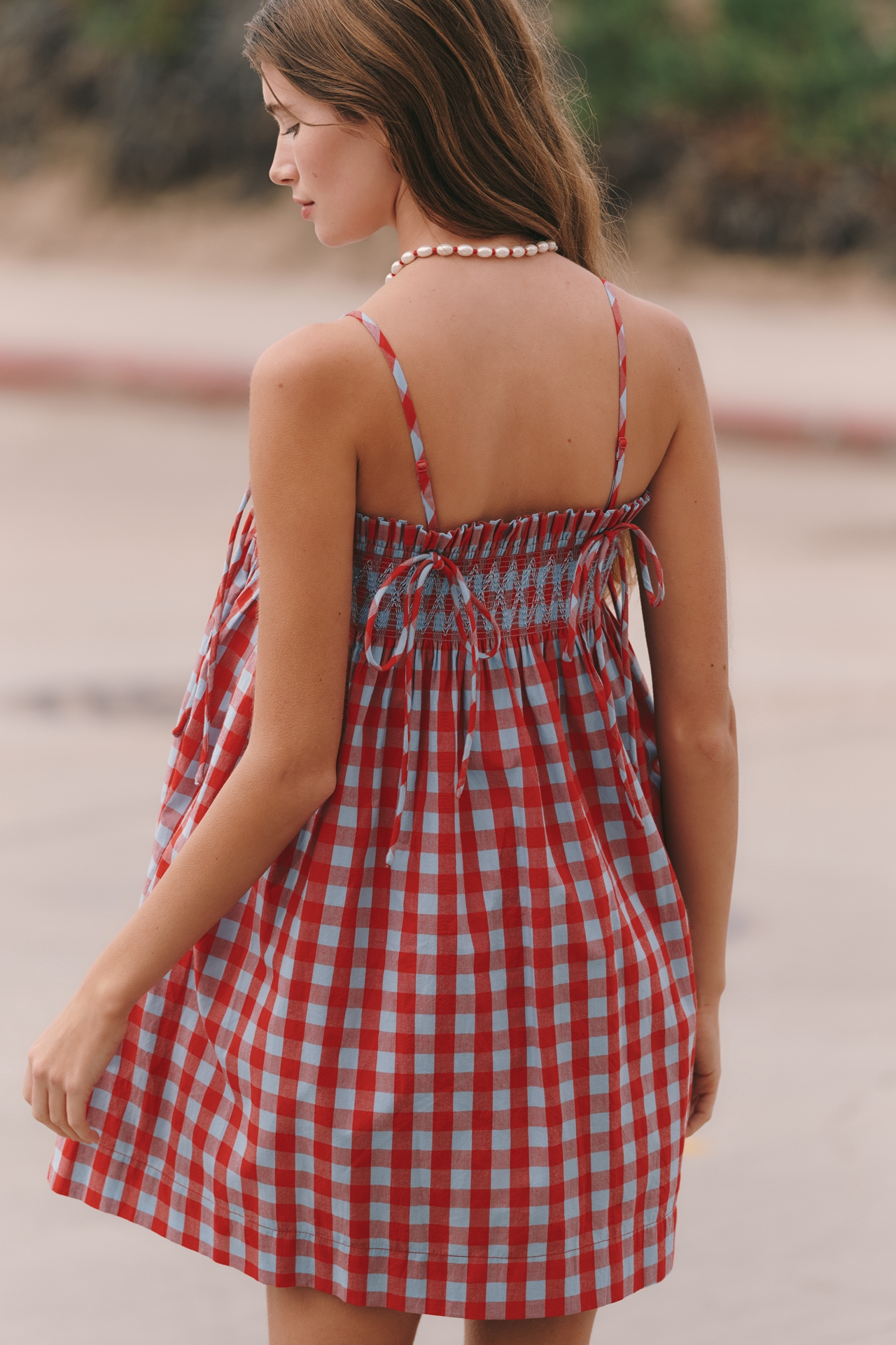 Damson Madder Lilo Smocked Mini Swing Dress