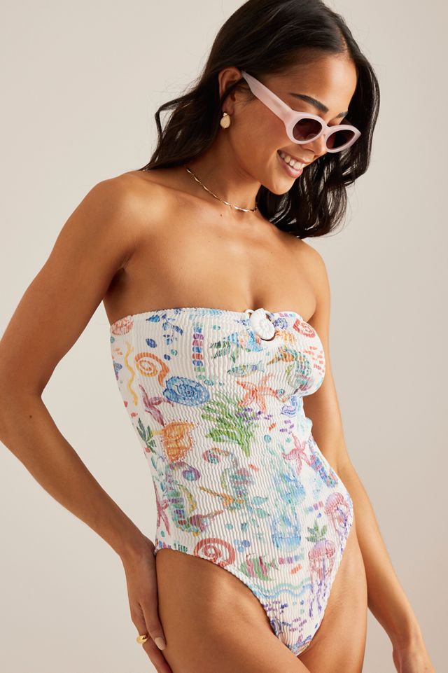 Cleonie Swim Bay Maillot Bandeau One-Piece Swimsuit #2