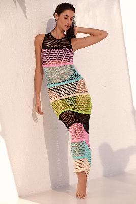 Shop Pq Swim Perry Cover-up Midi Dress In Multicolor
