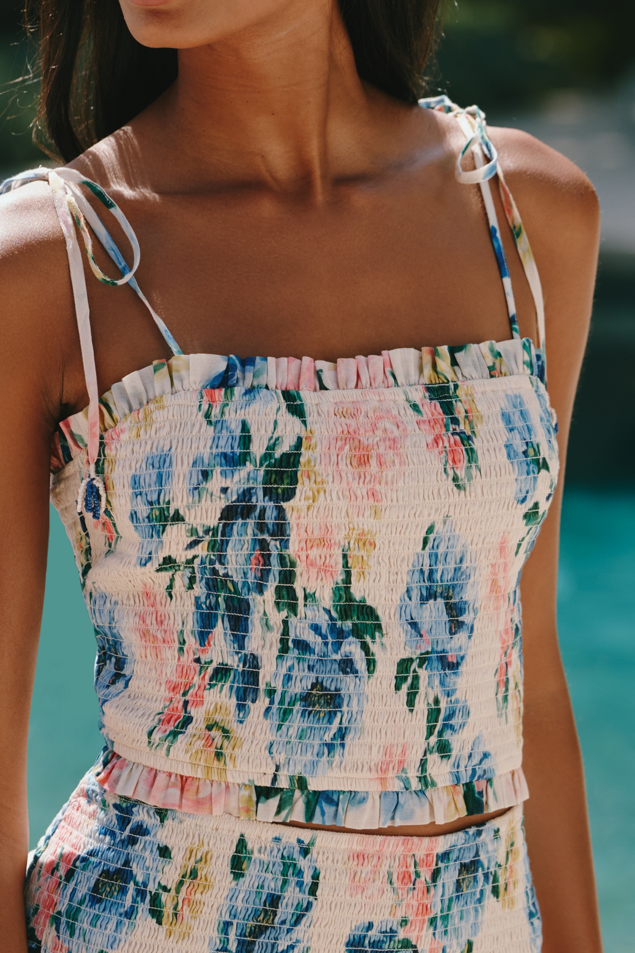 PQ Swim Elsie Cotton Smocked Top