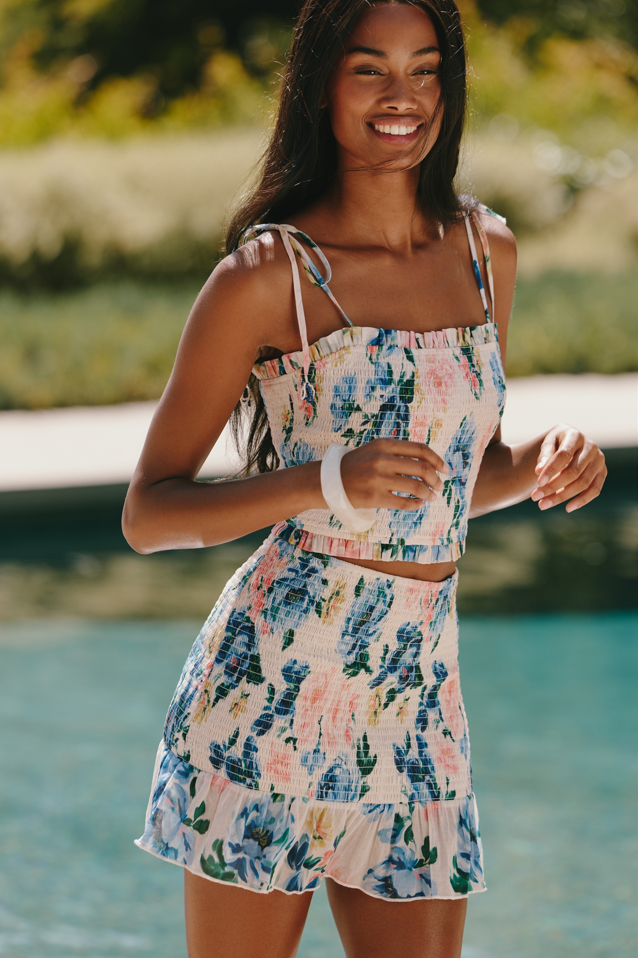 PQ Swim Elsie Cotton Smocked Top