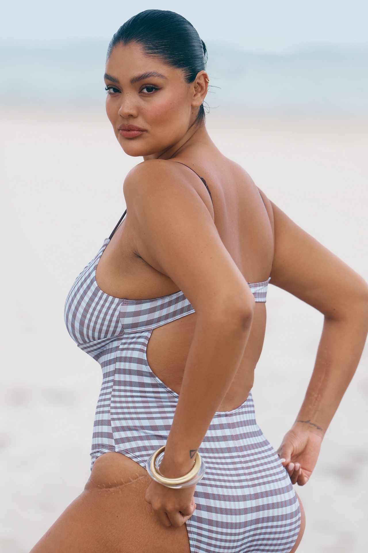 Good American Drawstring One-Piece Swimsuit