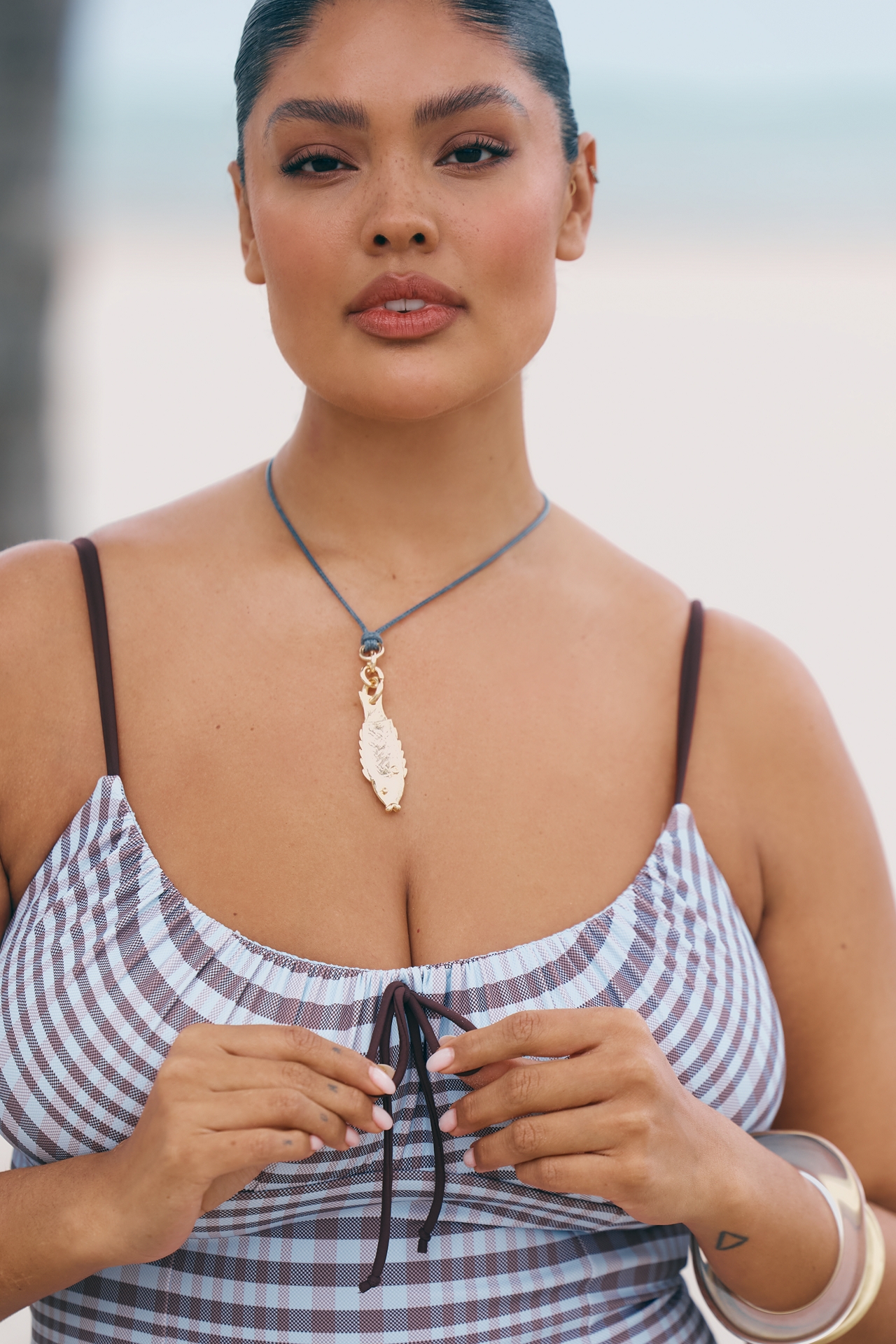 Good American Drawstring One-Piece Swimsuit