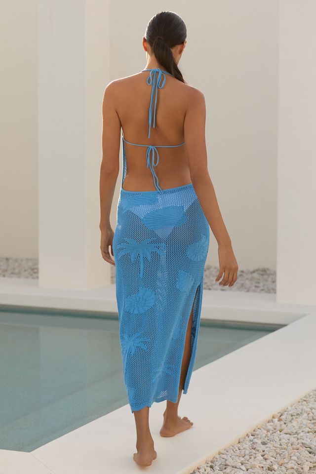 Capittana Sharon Sleeveless Side-Slit Sheer Midi Dress #1