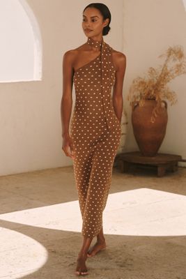 Capittana Natalie One-Shoulder Scarf Maxi Dress