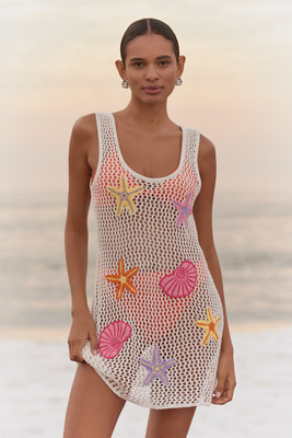 Anthropologie Capittana Patsie Embroidered Mesh Beach Dress