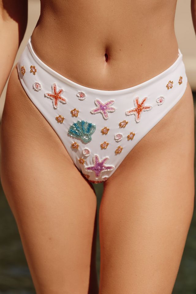 Oceanus Marissa Embroidered Bikini Bottoms