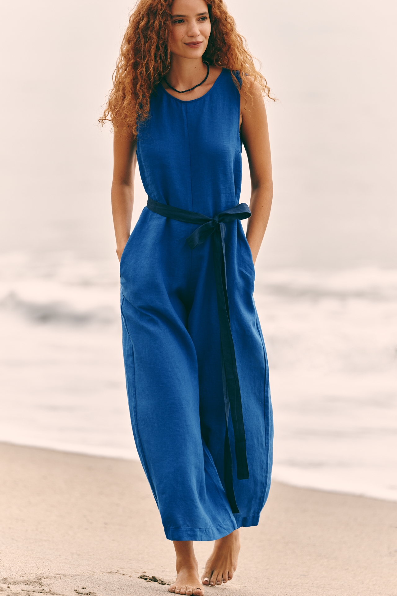 Touche Linen Wide-Leg Jumpsuit