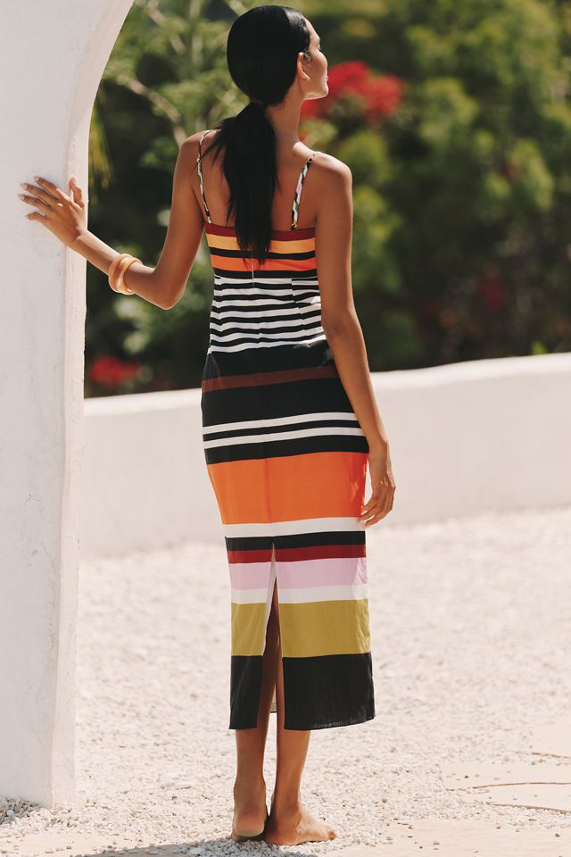 Cala de la Cruz Paloma Linen Sleeveless Midi Dress #1