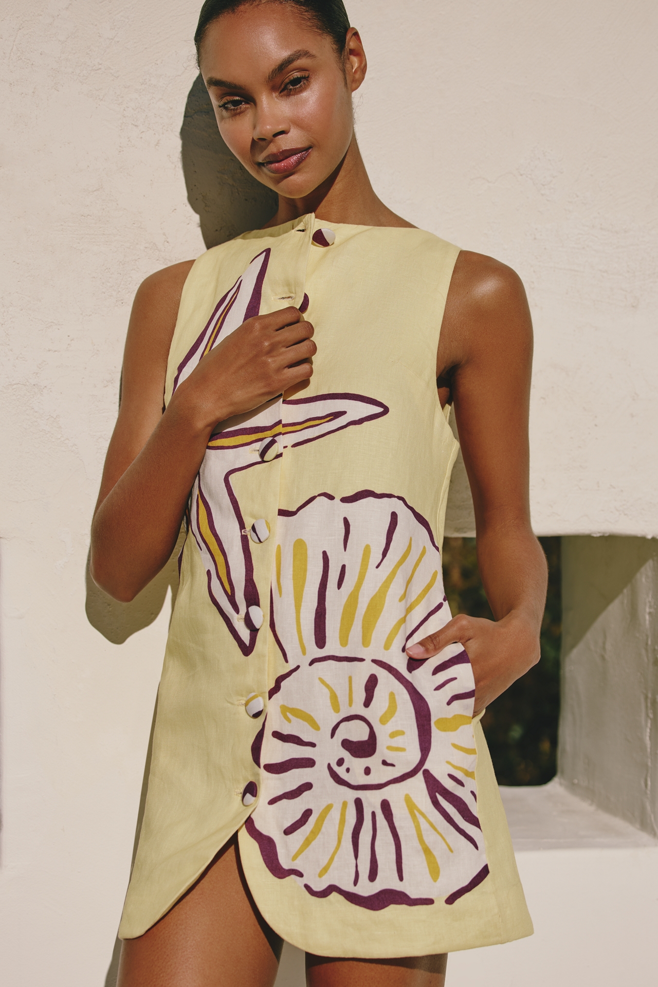 Cala de la Cruz Rhoda Linen Mini Dress