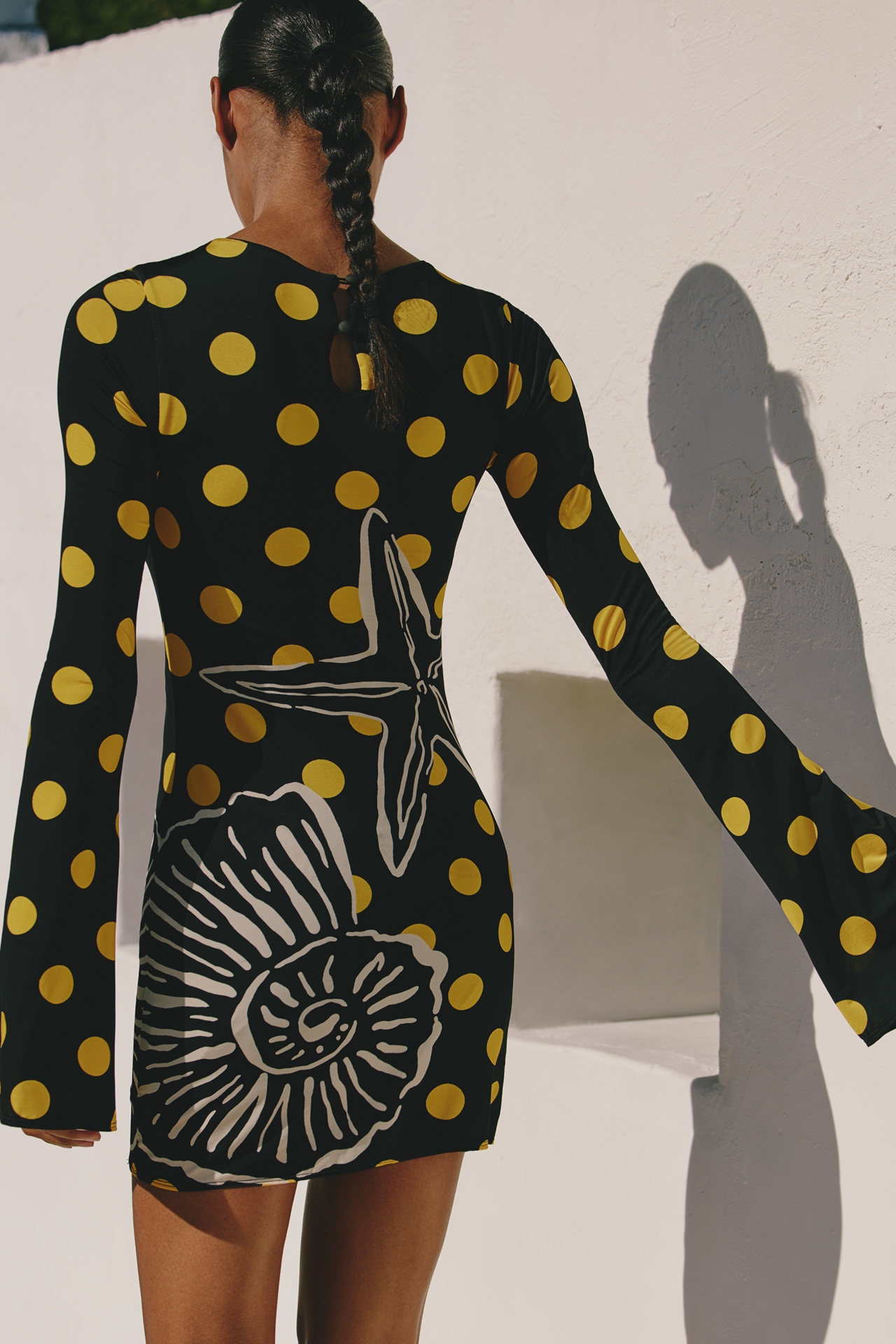 Cala de la Cruz Maisha Long-Sleeve Mini Dress