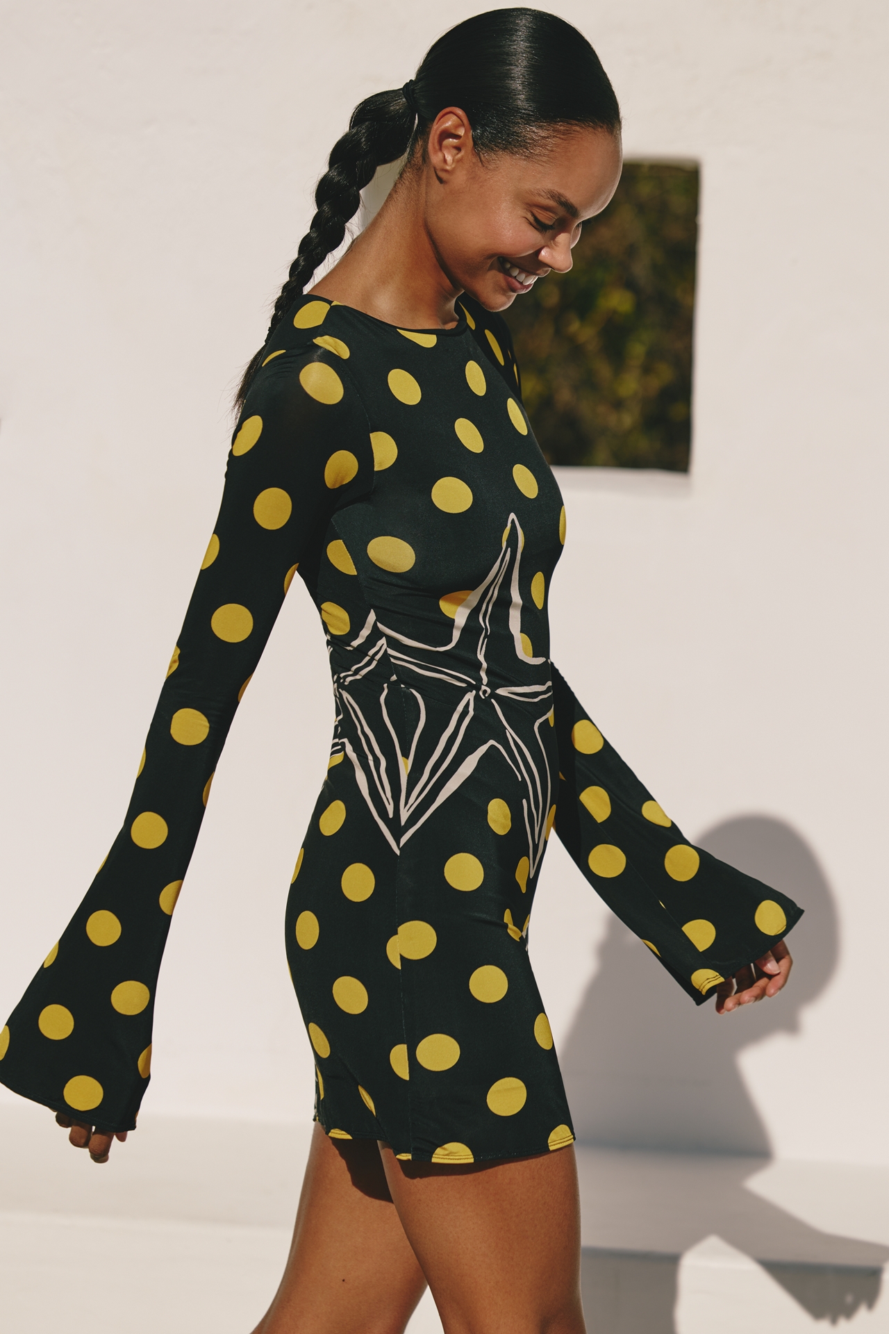 Cala de la Cruz Maisha Long-Sleeve Mini Dress