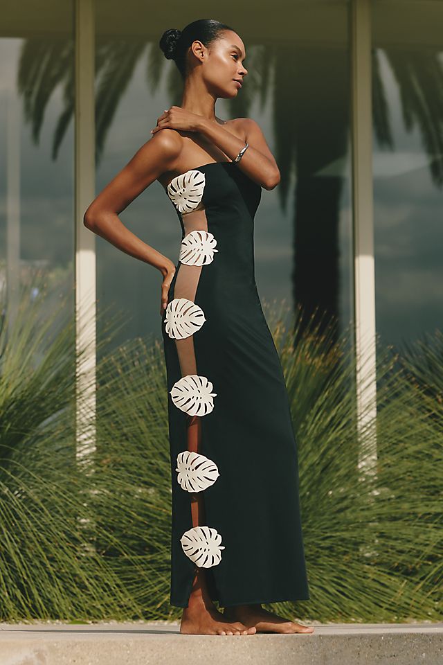 strapless cut out dress Red Cutout Maxi - Maxi Dress - Pink Dress please order both if you need a set Strapless Cut Out Detail Mini