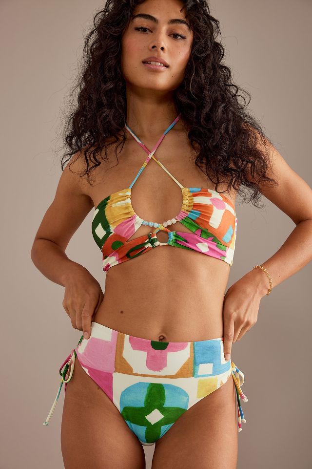 Celia B Ventian Halter High-Waisted Printed Bikini Set